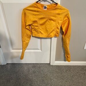 Gymshark Gold Long Sleeve Crop Tee